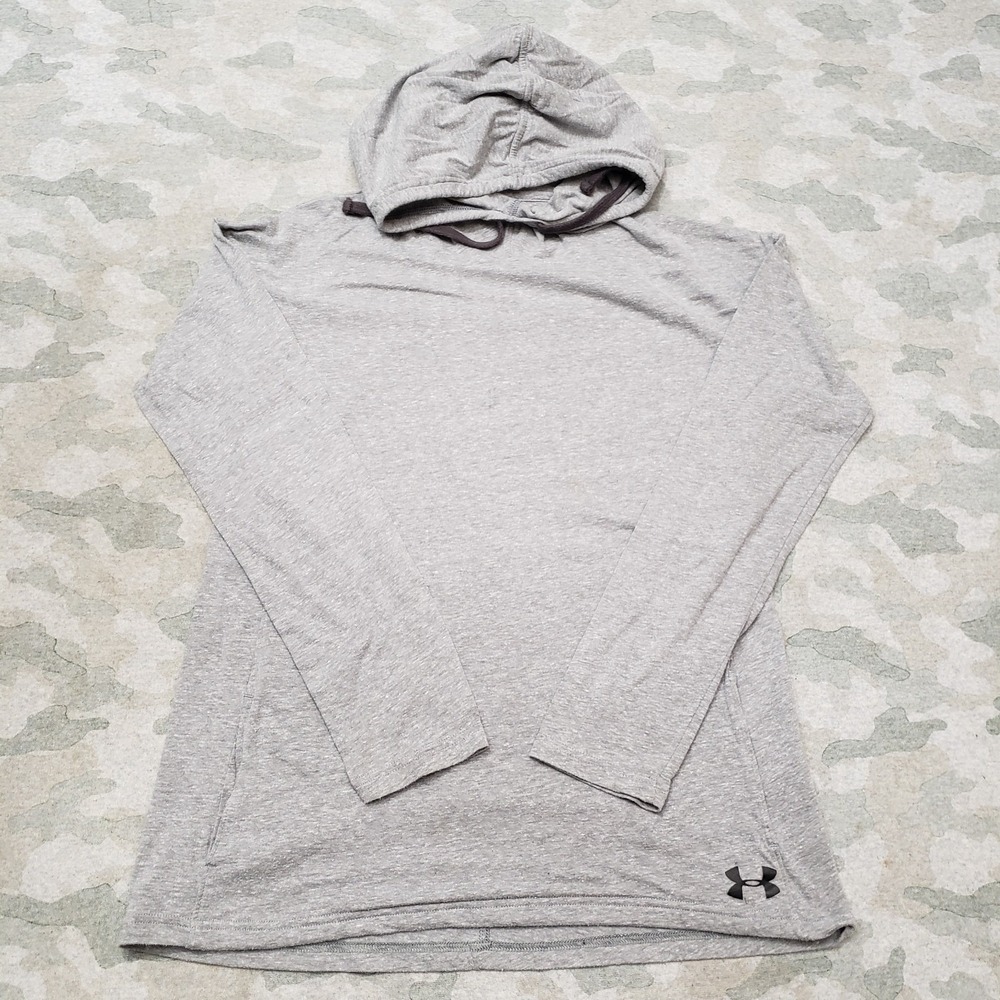 Under Armour Top Womens Medium Gray Pullover Heatgear Loose Long Sleeve
